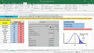 How to perform paired t test in Excel