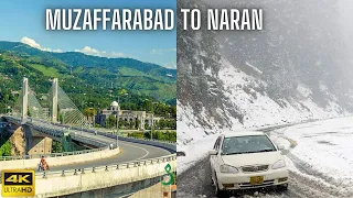 How to travel from Muzaffarabad (Kashmir) to Naran Valley (KPK) by Car in Snow 🌨 | Complete road 4K