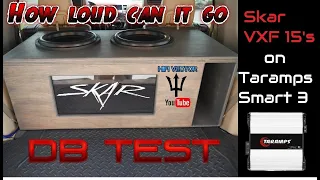 2 Skar Vxf 15's on Taramps smart 3 how loud can it go Spl test subwoofer