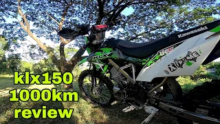 KLX150 BF 1000KM REVIEW AND UPDATE comodo trail site