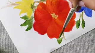 Simple acrylic painting of flowers | Beginner friendly |Easy Abstract painting