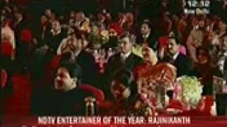 Rajni and Shah Rukh in NDTV Indian of the year Award ceremon