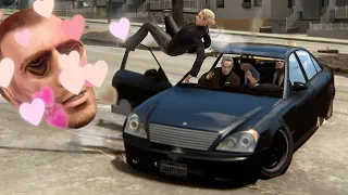 Gracie still can't get over Niko ! In traffic at a speed of 9999999！ - GTA4