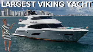 $8,900,000 2018 93 VIKING MOTORYACHT "BOOK ENDS" Tri-Deck SuperYacht Tour & Specs Enclosed Flybridge