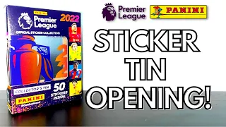 STICKER TIN! | PANINI PREMIER LEAGUE 2022 OFFICIAL STICKER COLLECTION | 10 PACK STICKER TIN OPENING!