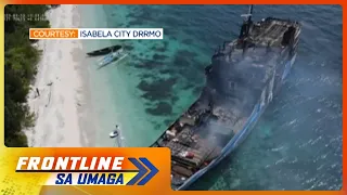 Nasunog na barko sa Basilan, hinila na sa pampang para maiwasan ang oil spill | Frontline sa Umaga