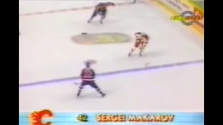 Sergei Makarov sets a record for Russians in NHL with 7 points vs Oilers full version (25 feb 1990)