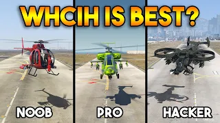 GTA 5 : NOOB VS PRO VS HACKER HELICOPTER (WHICH IS BEST?)