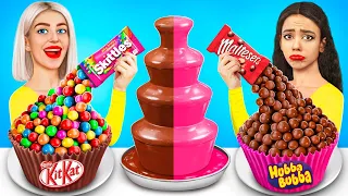 Chocolate Fountain Fondue Challenge | Candy Battle with Chocolate Cover by RATATA