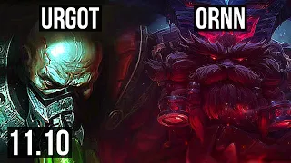 URGOT vs ORNN (TOP) | 14/2/6, Legendary, 800+ games, 1.0M mastery | KR Master | v11.10