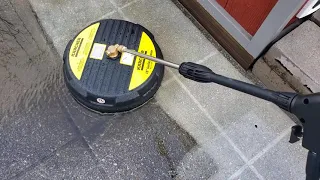 Pressure washer with the KArcher Surface Cleaner Attachment