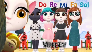 My Talking Angela 2 😍 Squid Game But Wednesday Do Re Mi Fa Sol Jumpsc4r3 Moment 🎵📢