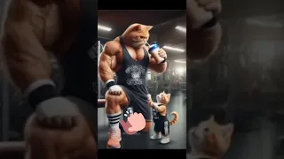 ,Strong muscular cat: Fight for son🌹💪🌹#shorts #cat #cute # boxing #ai # catlover #youtubeshorts