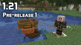 News in Minecraft 1.21 Pre-release 1: Leashable Boats!