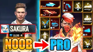 Free Fire new account to *PRO* 50k diamonds - look how it became😱🔥