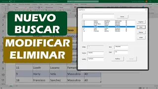 Formulario en VBA Excel (Nuevo, Modificar, Buscar, Eliminar, Limpiar)