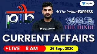 Daily Current Affairs in Hindi by Sumit Sir | 26 September 2020 The Hindu PIB for IAS