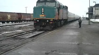 VIA AND CN TRAINS at Belleville Ontario Canada Train Station with Scanner