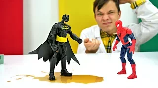Видео про игрушки супергероев. Игры с Доктор Ой - Бэтмен подхватил Джокер-вирус!