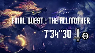 MHRise Final Quest : The Allmother (Solo) - 7'34''30 (SnS)