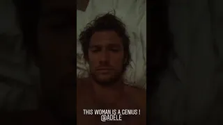 Alex Pettyfer listening to Adele in bed