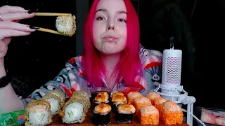 Роллы мукбанг/rolls mukbang