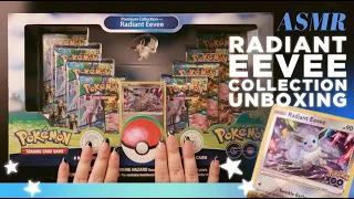 ASMR ✨ Radiant Eevee Collection Unboxing & Pokémon GO TCG Pack Opening! Cozy Whisper Ramble