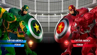 Captain America Vemon (Green) vs. Captain America Venom (Red) Fight - Marvel vs Capcom Infinite