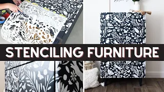 Stenciling Furniture | Thrifted Furniture Makeover