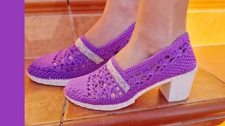 💥⚡️ТУФЛИ ЖЕНСКИЕ БЛЕСК💥МК ДЛЯ НОВИЧКОВ💝 ВЯЖЕМ КРЮЧКОМ 🔥💥 CROCHET SHOES