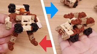 Micro LEGO brick SWAT team vehicle transformer mech -  ATV man