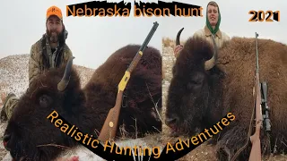 Bison hunt in Nebraska, 2021 Realistic Hunting Adventures.With 3 different bison hunts in This video