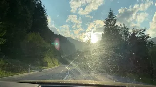 Drive through the Scenic route from Mayrhofen to Hintertux in Tirol region of Austria