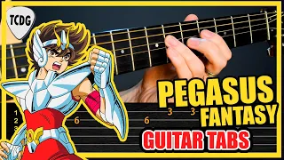 PEGASUS FANTASY Saint Seiya Theme Song on Acoustic Guitar | Tabs Lesson & Tutorial TCDG