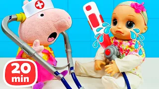 20 min de jeux au docteur pour enfants avec Baby Alive et Peppa Pig