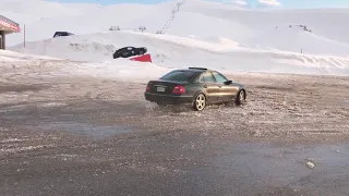 Mercedes w211 E350 drift on snow