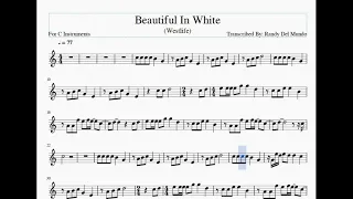 Beautiful In White - Flute Violin and C Sheet Music and Minus One Instrument Back Track