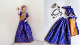 pavadai thavani / half saree for barbie #barbie #halfsaree