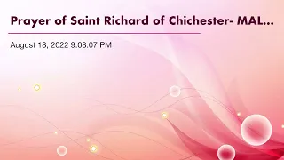 Prayer of Saint Richard of Chichester- MALCOLM ARCHER