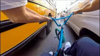 BMX in NYC Rush Hour Traffic