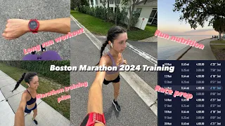 BOSTON MARATHON 2024 TRAINING DAY. Long run workout, running fuel, post run recovery, HR data.