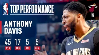 Anthony Davis, 1st NBA Player With 40 Points, 15 Rebounds, 5 Steals, and 5 Blocks in a Game