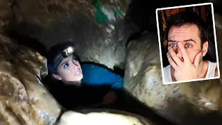 REACCIONANDO AL VÍDEO MÁS CLAUSTROFÓBICO DEL MUNDO | La Cueva del Agujero del Infierno