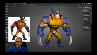 Stylized Wolverine for 1 hour and 30 minutes