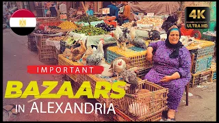 Alexandria's Markets and Bazaars 🛍️  4K HDR Walking Tour of the Shopping Districts