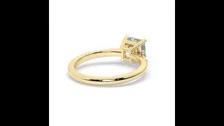 Discover the elegance of a 1.50ct princess cut lab-grown diamond set in a yellow gold solitaire ring