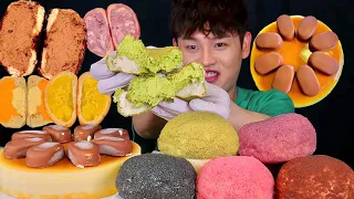 ASMR 크림가득 크림번 말차크림 초코크림 딸기크림 고구마크림 티코 치즈케이크 먹방~! Full Cream Bread With Choco Cheese Cake MuKBang~!!