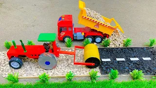 DIY tractor making Modern Asphalt Road | Concrete Mixer technology in Construction |@shobifarming