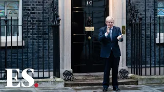 Boris Johnson claps for the NHS on Downing Street following coronavirus recovery