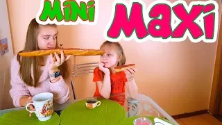 24 ЧАСА Покупаем ТОЛЬКО ГИГАНТСКИЕ и мини Продукты MAXI vs mini CHALLENGE